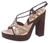 Thumbnail for your product : Prada Snakeskin Ankle Strap Sandals multicolor Snakeskin Ankle Strap Sandals