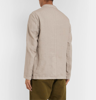 Aspesi Beige Unstructured Garment-Dyed Linen Blazer