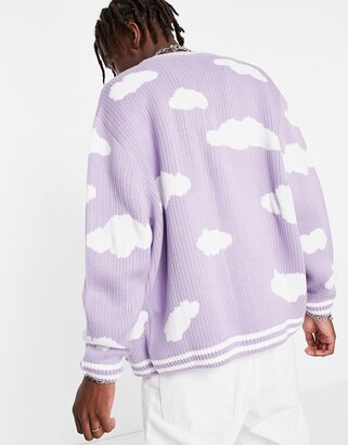 ASOS DESIGN knitted cloud cardigan in lilac - ShopStyle