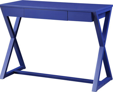 Ebern Designs Twilight Blue Console Desk With Functional Drawer And Base Office Writing Practical Storage