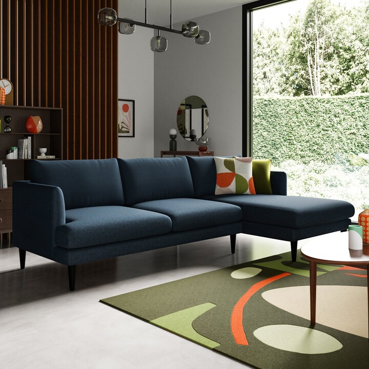 Dunelm Reuben Brushed Marl Corner Sofa Brushed Marl Dark Denim ShopStyle