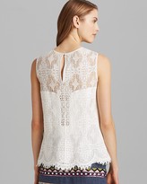 Thumbnail for your product : Nicole Miller Artelier Top - Sleeveless Illusion Neck Lace Tank