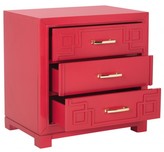 Thumbnail for your product : The Well Appointed House Red Three Drawer Greek Key Night Stand