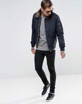 Thumbnail for your product : Schott Air Bomber Jacket Faux Fur Collar