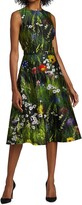 Thumbnail for your product : Oscar de la Renta Meadow Print Sleeveless A-Line Dress