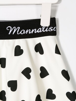 MonnaLisa Heart Print Flared Skirt