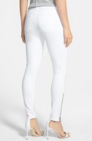 Thumbnail for your product : Elie Tahari 'Azella' Mesh Detail Ankle Zip Skinny Jeans (Fresh Pearl)