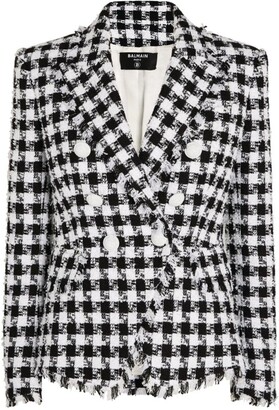 Balmain Gingham Tweed Jacket
