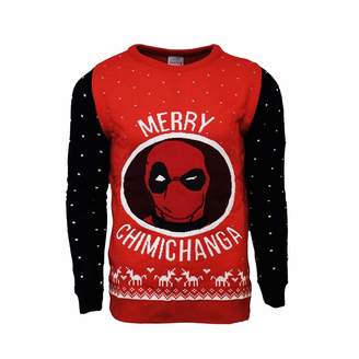 London Co Deadpool Red Unisex Christmas Knitted Jumper