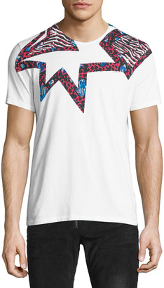 Just Cavalli Leopard-Print Star T-Shirt, White