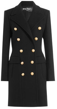 Balmain Wool-Cashmere Double-Breasted Coat