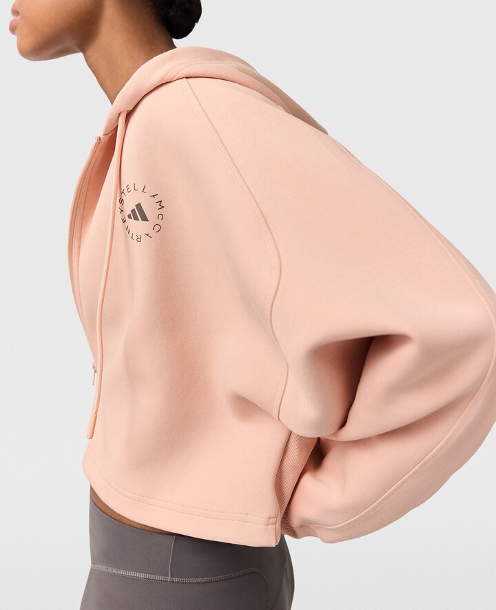 Stella McCartney - Logo Cropped Hoodie, Woman, Beige, Size: L