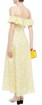 Zimmermann Off-the-shoulder Ruffled Floral-print Linen Maxi Dress
