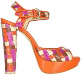 Thumbnail for your product : Loriblu Multicolor Woven Leather Platform Sandal