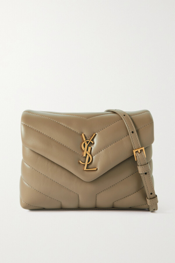 Saint Laurent Loulou Toy Quilted Leather Shoulder Bag Taupe ShopStyle