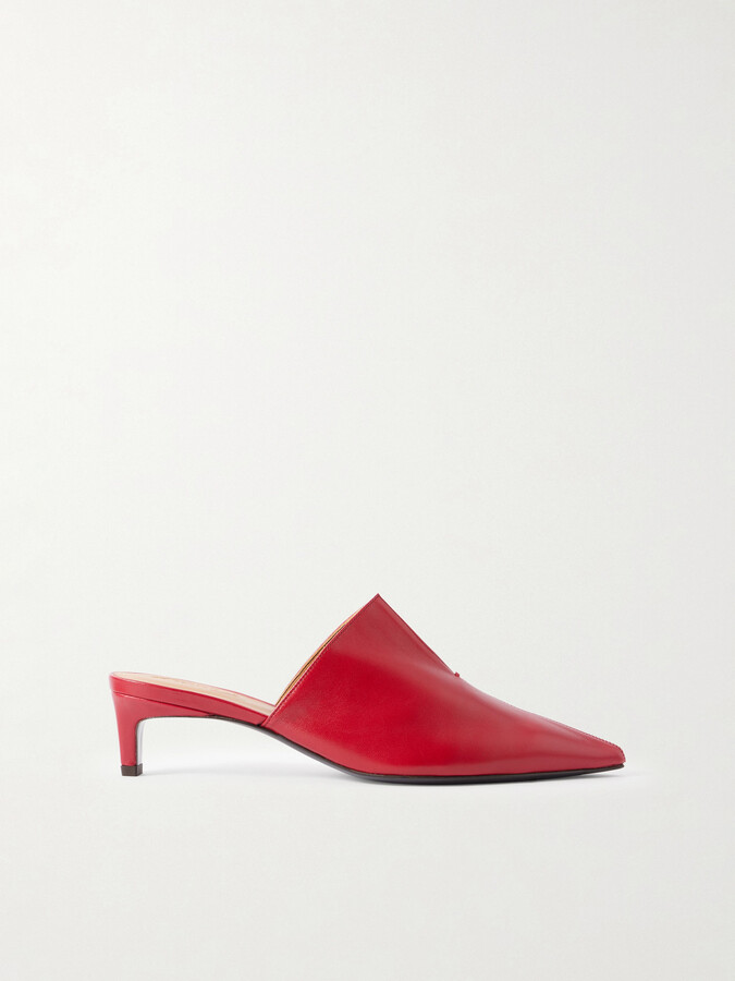 Tod's Glossed-leather Mules - Red