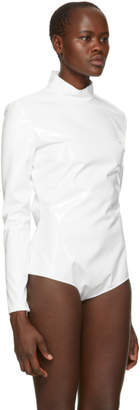 Balmain White Vinyl Bodysuit
