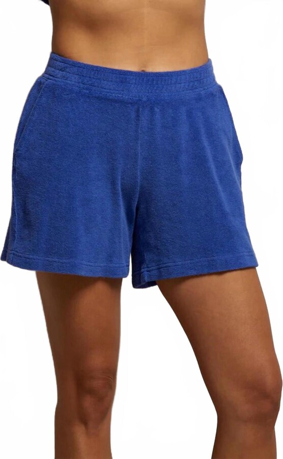 PERFECTWHITETEE Emily Loop Terry Shorts In Violet Blue