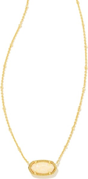 Susie Gold Pendant Necklace Layering Set of 2 in Bright White Kyocera Opalt