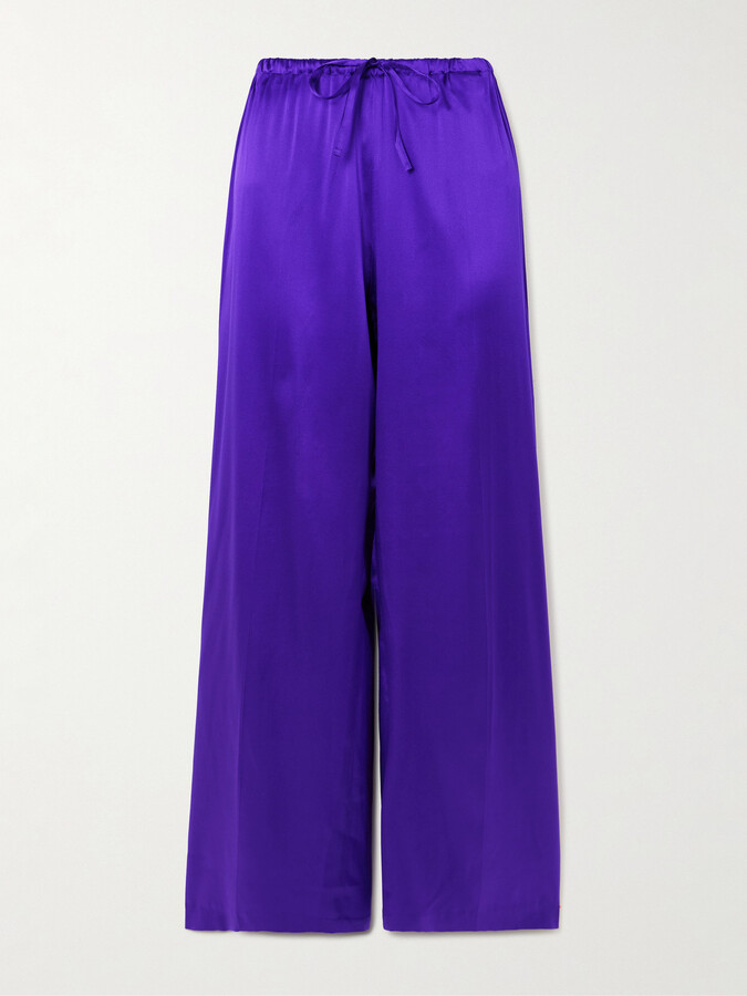 Dries Van Noten - Silk-blend Satin Straight-leg Pants - Purple