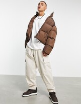 Thumbnail for your product : ASOS DESIGN puffer jacket in brown