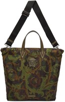 Thumbnail for your product : Versace Green Camo 'La Medusa' Tote