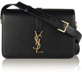 Thumbnail for your product : Saint Laurent Monogramme Sac Université Medium Textured-leather Shoulder Bag - Black