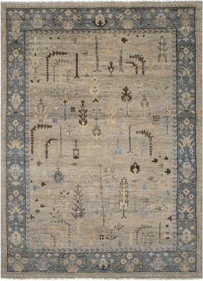 Landry & Arcari Rugs and Carpeting New Indian Bakshaish 1 Wool On Cotton 8Ft8inx11ft8in