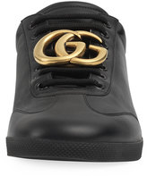 Thumbnail for your product : Gucci Bambi GG Leather Low-Top Sneaker, Black