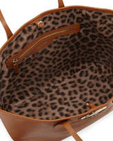 Thumbnail for your product : Roberto Cavalli Leopard-Lined Leather Tote Bag, Brown
