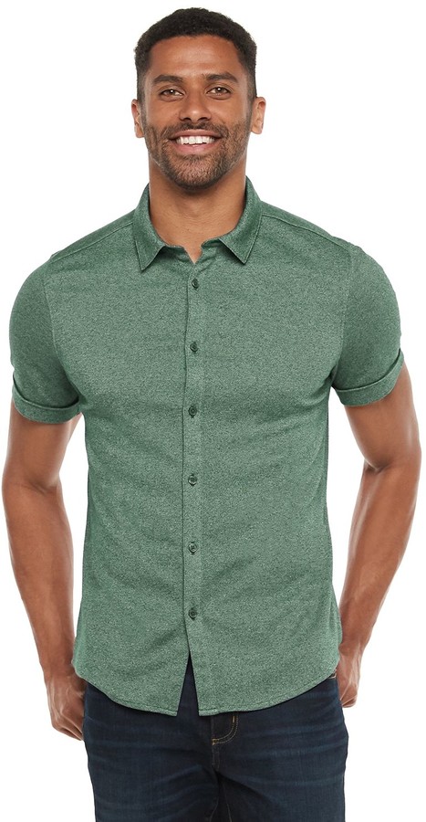 Marc Anthony Men's Short Sleeve Knit Button-Down Shirt - ShopStyle