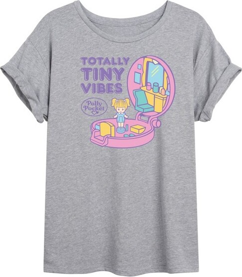 Polly Pocket Women'sPollyPocketTotallyTinyVibesOversizedGraphicT-Shirt-HeatherGrey-Small