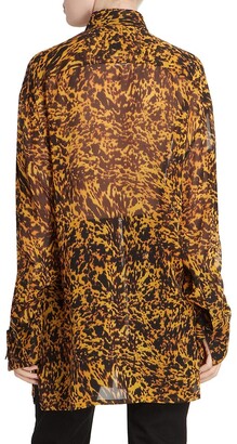Givenchy Zip-Front Print Silk Shirt