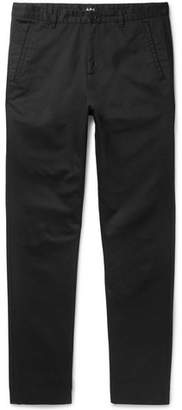 A.P.C. Terry Slim-Fit Cotton-Gabardine Trousers - Men - Black