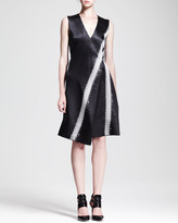 Thumbnail for your product : Reed Krakoff Asymmetric Contrast-Stripe Dress