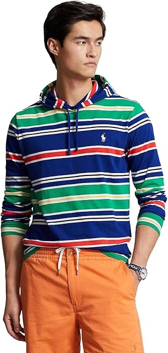 Polo Ralph Lauren Jersey Hooded T-Shirt (Blue Multi) Men's Clothing -  ShopStyle Long Sleeve Shirts
