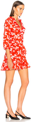 Rixo Abigail Mini Dress in Red Abstract Daisy | FWRD