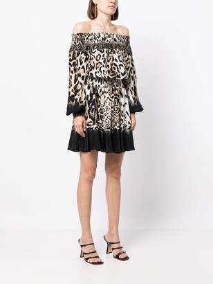 Camilla Leopard-Print Off-Shoulder Dress