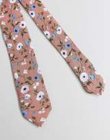 Thumbnail for your product : ASOS Slim Tie In Pink Floral Design