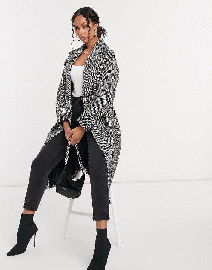 Helene Berman wool blend double breasted oversized coat in