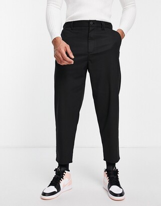 Bershka loose fit formal pants in black - ShopStyle Chinos & Khakis