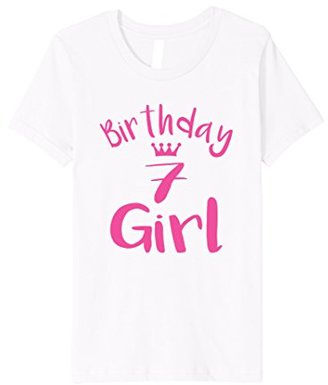 Kids Birthday Girl Vintage 7th Birthday Gift T-Shirt For Girls