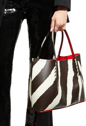 Christian Louboutin Cabarock Small Zebra-Print Tote Bag
