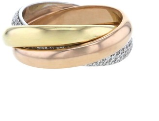 Cartier 2007 pre-owned 18kt gold diamond Trinity medium ring