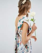 Thumbnail for your product : ASOS Design Bridesmaid Midi Dress With Tie Back In Pretty Floral Print