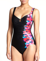 Thumbnail for your product : Miraclesuit Swim, Sizes 14-24 Floral-Panel One-Piece Swimsuit