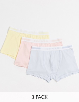 Topman 3 pack underwear in multi pastels - ShopStyle Boxers