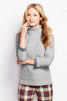 Thumbnail for your product : Lands' End Women's Petite Lofty Blend Aran Cable Turtleneck Sweater