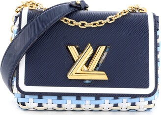 Pre-owned Louis Vuitton Denim Epi Leather Twist Mm Bag In Blue