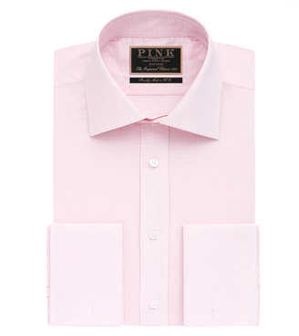 Thomas Pink Hughes Check Classic Fit Double Cuff Shirt